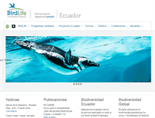 Tablet Screenshot of birdlifeecuador.org